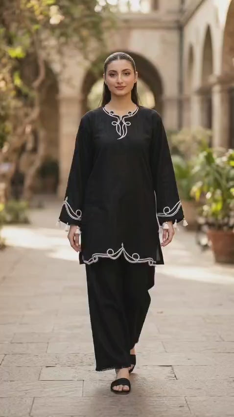 Midnight Noir Embroidered 2-Piece Suit