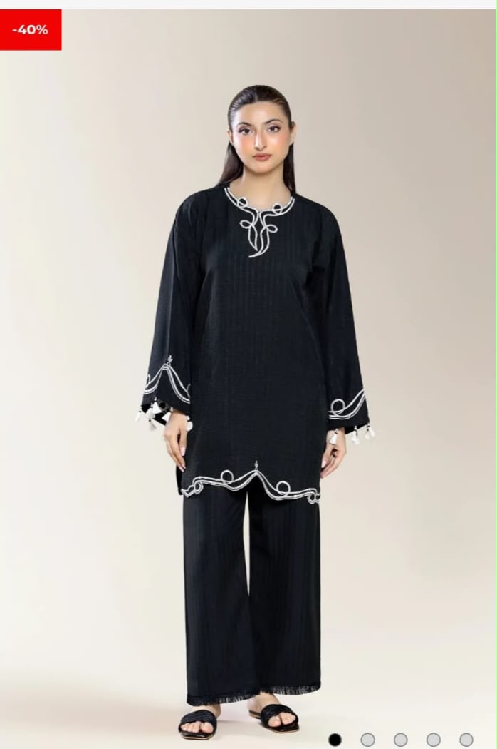 Midnight Noir Embroidered 2-Piece Suit