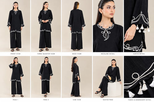 Midnight Noir Embroidered 2-Piece Suit